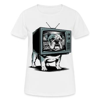 Lustige Bulldogge Schlechtes Signal - Frauen T-Shirt atmungsaktiv - Weiß - Vorne - AI Model Female 172 dark (172cm)