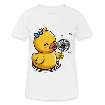 Poussin avec pissenlit et arc - T-shirt respirant Femme - blanc - Devant - AI Model Female 172 dark (172cm)
