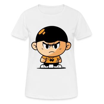 Heftige Karikatur Junge Illustration - Frauen T-Shirt atmungsaktiv - Weiß - Vorne - AI Model Female 172 dark (172cm)