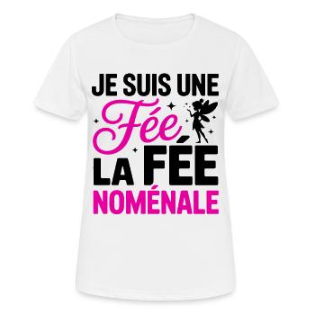 Ich bin eine Fee, die nominelle Fee, Humor, Frau - Frauen T-Shirt atmungsaktiv - Weiß - Vorne - AI Model Female 172 dark (172cm)