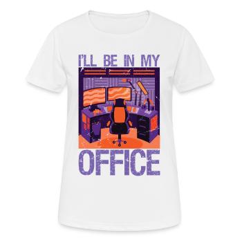 PC Gaming Je serai dans mon bureau | Matériel Nerd PC - T-shirt respirant Femme - blanc - Devant - AI Model Female 172 dark (172cm)