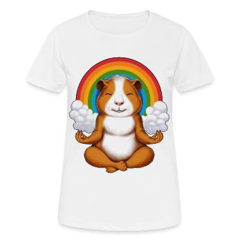 Méditation du cochon d'Inde - T-shirt respirant Femme - blanc - Devant - AI Model Female 172 dark (172cm)