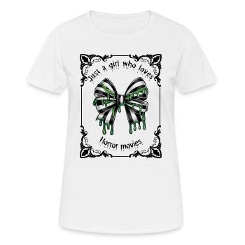 Black and white goth striped bow in a tarot frame - T-shirt respirant Femme - blanc - Devant - AI Model Female 172 dark (172cm)