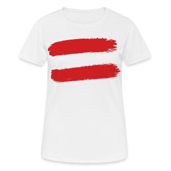 Österreich Flagge Pinselstrich Austria - Frauen T-Shirt atmungsaktiv - Weiß - Vorne - AI Model Female 172 dark (172cm)