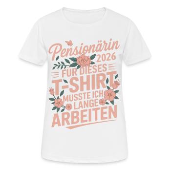 Retraité 2026 - T-shirt respirant Femme - blanc - Devant - AI Model Female 172 dark (172cm)