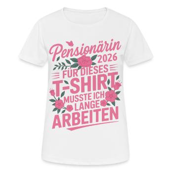 Retraité 2026 - T-shirt respirant Femme - blanc - Devant - AI Model Female 172 dark (172cm)