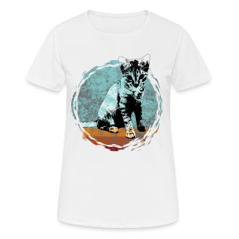 Cat portrait in artistic style - Women's Breathable T-Shirt - white - Front - AI Model Female 172 dark (172cm)