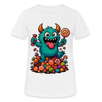 Playful troll artwork with sweets - Women's Breathable T-Shirt - white - Front - AI Model Female 172 dark (172cm)