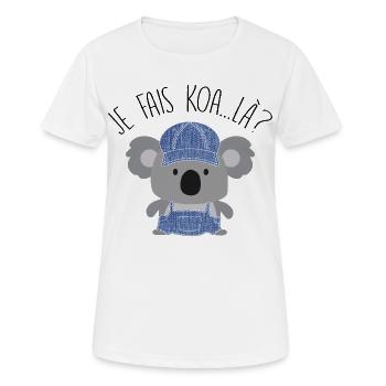 Koala Style Denim Casual - Women's Breathable T-Shirt - white - Front - AI Model Female 172 dark (172cm)
