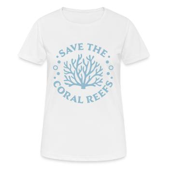 Sauver, protéger les récifs coralliens : activiste de l’océan - T-shirt respirant Femme - blanc - Devant - AI Model Female 172 dark (172cm)