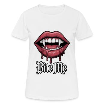 Vampiric lips with greed and bite - Women's Breathable T-Shirt - white - Front - AI Model Female 172 dark (172cm)
