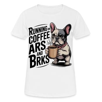 Courir sur le café et les écorces - T-shirt respirant Femme - blanc - Devant - AI Model Female 172 dark (172cm)