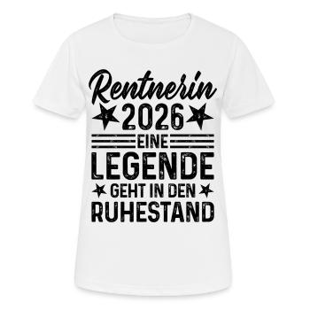 Retraité 2026 Une légende prend sa retraite - T-shirt respirant Femme - blanc - Devant - AI Model Female 172 dark (172cm)