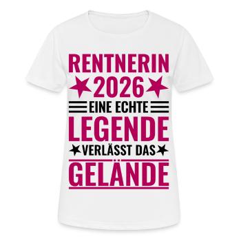 Retraité 2026 Une légende quitte le site - T-shirt respirant Femme - blanc - Devant - AI Model Female 172 dark (172cm)
