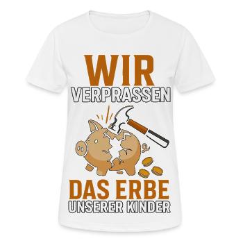Nous dilapidons l’héritage de nos enfants - T-shirt respirant Femme - blanc - Devant - AI Model Female 172 dark (172cm)