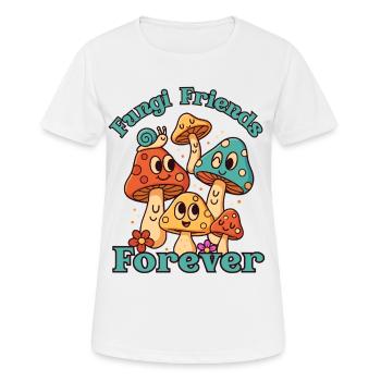 Fungi Friends Forever - Conception de dessin animé - T-shirt respirant Femme - blanc - Devant - AI Model Female 172 dark (172cm)