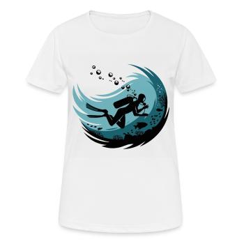 Plongées profondes sous-marines Motivation - T-shirt respirant Femme - blanc - Devant - AI Model Female 172 dark (172cm)