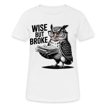 Hibou sage mais fauché - T-shirt respirant Femme - blanc - Devant - AI Model Female 172 dark (172cm)