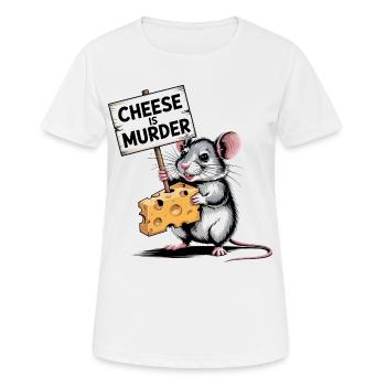 Cheese Is Murder Mouse - Women's Breathable T-Shirt - white - Front - AI Model Female 172 dark (172cm)