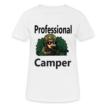 Professional Gamer Camper - Frauen T-Shirt atmungsaktiv - Weiß - Vorne - AI Model Female 172 dark (172cm)