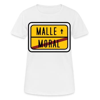 Malle statt Moral – Lustiges Party Design - Frauen T-Shirt atmungsaktiv - Weiß - Vorne - AI Model Female 172 dark (172cm)