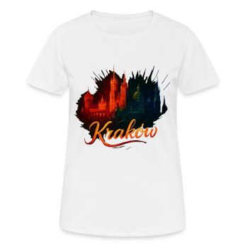 Cracovie, Cracovie, ville, Pologne, Silhouette, cadeau - T-shirt respirant Femme - blanc - Devant - AI Model Female 172 dark (172cm)