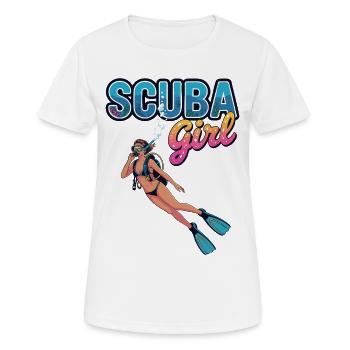 Conception de plongée sous-marine pour fille - T-shirt respirant Femme - blanc - Devant - AI Model Female 172 dark (172cm)