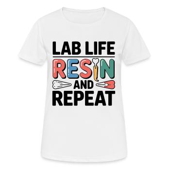 Lab Life Résine et répétition - T-shirt respirant Femme - blanc - Devant - AI Model Female 172 dark (172cm)