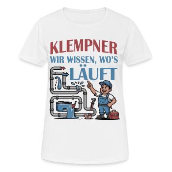 T-shirt de plombier - T-shirt respirant Femme - blanc - Devant - AI Model Female 172 dark (172cm)