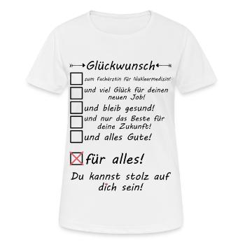Spécialiste en médecine nucléaire réussi - T-shirt respirant Femme - blanc - Devant - AI Model Female 172 dark (172cm)