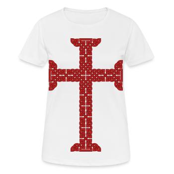 Croix du Templier - T-shirt respirant Femme - blanc - Devant - AI Model Female 172 dark (172cm)