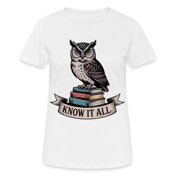 Owl sur Books Know It All - T-shirt respirant Femme - blanc - Devant - AI Model Female 172 dark (172cm)