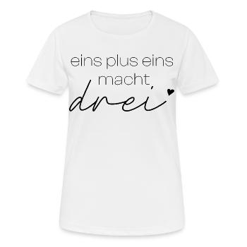 eins plus eins macht drei  - Frauen T-Shirt atmungsaktiv - Weiß - Vorne - AI Model Female 172 dark (172cm)