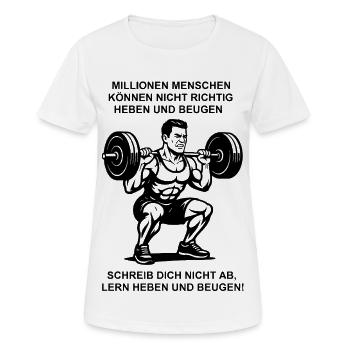 Powerlifting Motivation - Frauen T-Shirt atmungsaktiv - Weiß - Vorne - AI Model Female 172 dark (172cm)