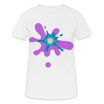 Abstrakter Farbspritzer Druck - Frauen T-Shirt atmungsaktiv - Weiß - Vorne - AI Model Female 172 dark (172cm)