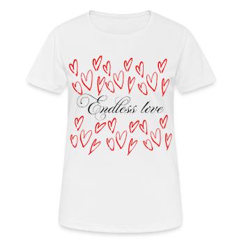 Endlose Liebe - Herzen Schwarm  - Frauen T-Shirt atmungsaktiv - Weiß - Vorne - AI Model Female 172 dark (172cm)