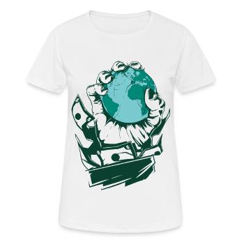 BasedWear - Main de la cupidité - T-shirt respirant Femme - blanc - Devant - AI Model Female 172 dark (172cm)