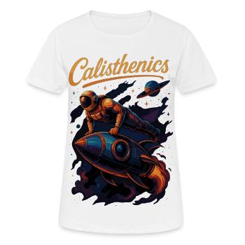 Calisthenics Astronaut Push-ups Rocket Gift - Women's Breathable T-Shirt - white - Front - AI Model Female 172 dark (172cm)