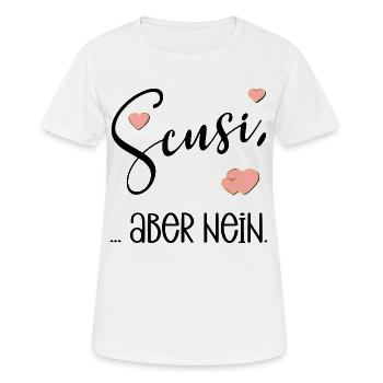 DEUTSCH ITALIENISCH ENTSCHULDIGUNG NEIN HERZ - Frauen T-Shirt atmungsaktiv - Weiß - Vorne - AI Model Female 172 dark (172cm)