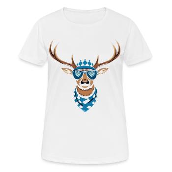 Alpen Hirsch Servus Hirschgeantler Tracht Oktober - T-shirt respirant Femme - blanc - Devant - AI Model Female 172 dark (172cm)