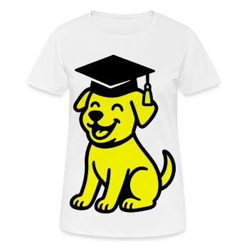 Bachelor Dog / Diploma Dog - Women's Breathable T-Shirt - white - Front - AI Model Female 172 dark (172cm)