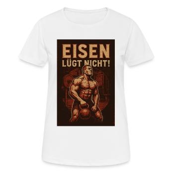 Le fer ne ment pas : une empreinte puissante - T-shirt respirant Femme - blanc - Devant - AI Model Female 172 dark (172cm)
