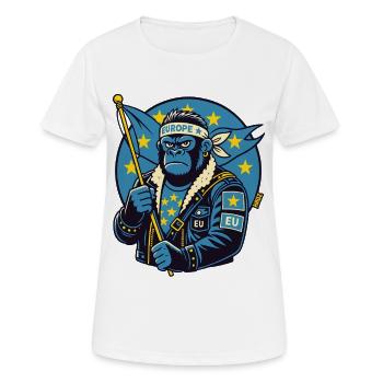 Style motard gorille de l’UE - T-shirt respirant Femme - blanc - Devant - AI Model Female 172 dark (172cm)
