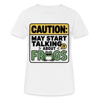 Attention : Conversations sur les grenouilles - T-shirt respirant Femme - blanc - Devant - AI Model Female 172 dark (172cm)