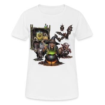 Dark Gothic Hexe und Bestien, Fantasy Kunst - Frauen T-Shirt atmungsaktiv - Weiß - Vorne - AI Model Female 172 dark (172cm)