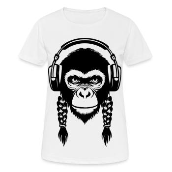 Street Affenkopf Urban Dance Edition Shirt - Frauen T-Shirt atmungsaktiv - Weiß - Vorne - AI Model Female 172 dark (172cm)