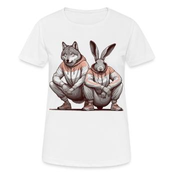 Squat slave Squat russe Lièvre et loup Cadeau - T-shirt respirant Femme - blanc - Devant - AI Model Female 172 dark (172cm)