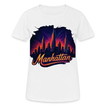 Manhattan City New York Silhouette Cadeau - T-shirt respirant Femme - blanc - Devant - AI Model Female 172 dark (172cm)