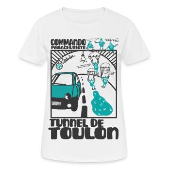 Goutte-Tunnel Toulon Commando - Frauen T-Shirt atmungsaktiv - Weiß - Vorne - AI Model Female 172 dark (172cm)