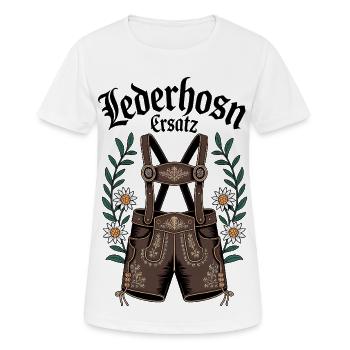 Lederhosen Replacement Traditional Costume Bayer October Bavaria Fest - Women's Breathable T-Shirt - white - Front - AI Model Female 172 dark (172cm)